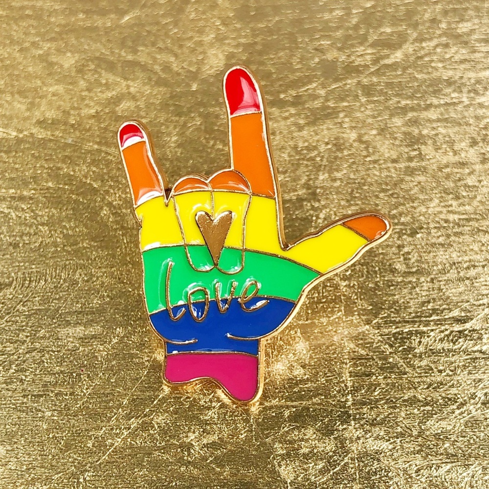 🌈 2 For $15! PRIDE I Love You Rainbow Enamel Pin